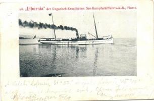 Ungarisch-Kroatische Seedampfschiffahrts SS Liburnia / cruise ship, Hungarian Croatian ship company litho (EK)