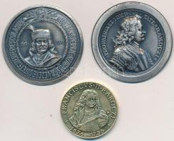 3db klf Rákóczi Ferenc emlékérem T:2