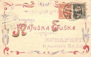 'Schönes Ehepaar' pigs, hand-painted postcard (see backside decoration too)