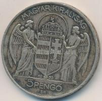 1939. 5P Ag "Horthy balra" T:2,2- ph