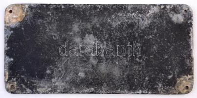 "Itt tilos a házalás és koldulás" feliratú fém tábla, 11×24 cm