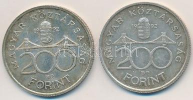 1992. 200Ft Ag "MNB" (2x) T:2