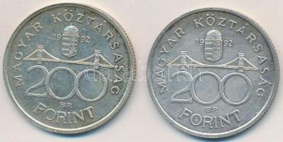 1992. 200Ft Ag "MNB" (2x) T:2,2-