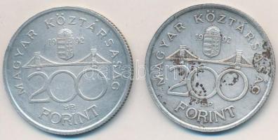 1992. 200Ft Ag "MNB" (2x) T:2,2-
