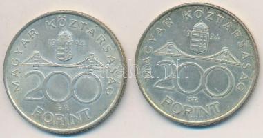 1994. 200Ft Ag "Deák" (2x) T:2,2- kis patina