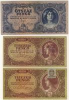 1945-46. 16db klf infla bankjegy T:I- (2x), T:II+ csak egyszer hajtott (11X), T:II (3x)