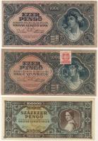 1945-46. 16db klf infla bankjegy T:I- (2x), T:II+ csak egyszer hajtott (11X), T:II (3x)