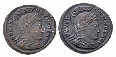 Római Birodalom / Ticinum / I. Constantinus 319-320. Follis Cu (2x) (3,29/2,82g) T:2,2- Roman Empire / Ticinum / Constantine I 319-320. Follis Cu CONST-ANTINVS AVG / VIRTVS EXERCIT - P-T (3,29g/2,82g) C:XF,VF RIC VII 114.