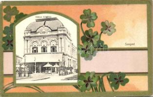 Szeged, Otthon kávéház, lóhere, Art Nouveau litho (EK)
