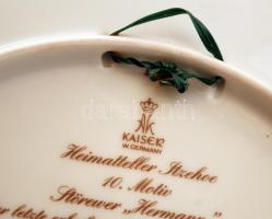 Kaiser német porcelán fali tányér, 2 db, matricás, hibátlan, jelzett, d: 24 cm