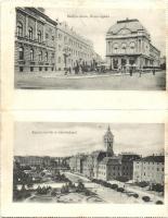 Szeged, Bástya utca, Kass-vigadó, Széchenyi tér, kihajtható lap / folding card