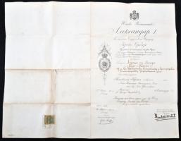 Szerbia 1900. "Takovo-rend IV. osztály" kitüntetés adományozói okirata, "Szemere Lajo...