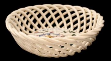 Kispest fonott kerámia tálka, jelzett, apró hibákkal, d: 17 cm