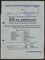 1937-49 Budapest Székesfővárosi Közlekedési RT. hirdetményei, 7db, 23x17cm