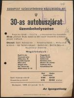 1937-49 Budapest Székesfővárosi Közlekedési RT. hirdetményei, 7db, 23x17cm