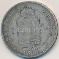 1879KB 1Ft Ag "Ferenc József / Középcímer" T:3 ph