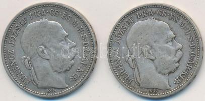 1893KB-1894KB 1K Ag "Ferenc József" (2x) T:2-