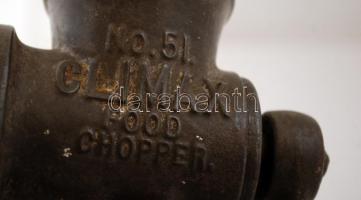 Climax Food Shoppen No.51. régi fém húsdaráló, jó állapotban, h: 23 cm