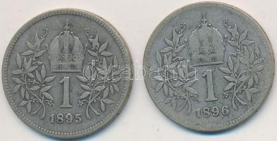 Ausztria 1895-1896. 1K Ag "Ferenc József" (2x) T:3
Austria 1895-1896. 1 Corona Ag "F...
