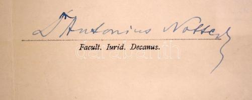 1922 a Pázmány Péter Tudományegyetem jogi doktori diplomája, Notter Antal (1871-1948) jogász, a jogi...