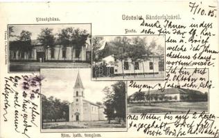 Sándorfalva, Községháza, Posta, Római Katolikus templom, Iskola (Rb)