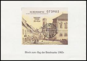 West Germany-Hungary stamp exhibition commemorative sheet with Hungarian block and Geman stamp pair ...