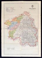 cca 1880 Bihar vármegye térképe, 1:460000, Magyar Királyi Állami Térképészeti Intézet, a hajtások mentén apró szakadásokkal, 50×35 cm