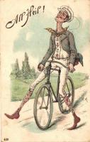 1899 All Heiss! / Man on bicycle, litho s: K. K. (fa)