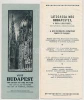 cca 1930-50 Budapesti idegenforgalmi kiadványok magyar és idegennyelven, különböző méretben és minős...