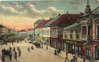 Gyöngyös, Hanisz tér, Pannónia szálloda, piac (r)