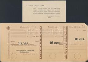 1941 A Budapesti Szállodások és Vendéglősök bál meghívó+ 2db nyomtatvány, 24x16cm