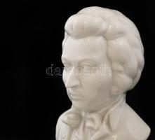 Herendi Mozart mellszobor, fehér mázas, jelzett, hibátlan, m:20 cm