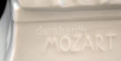 Herendi Mozart mellszobor, fehér mázas, jelzett, hibátlan, m:20 cm