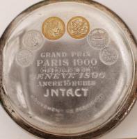 Intact duplafedelű ezüst(Ag) zsebóra, másodpercmutatóval, hibátlan számlappal, üveg nélkül, jelzett,...