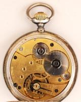 Intact duplafedelű ezüst(Ag) zsebóra, másodpercmutatóval, hibátlan számlappal, üveg nélkül, jelzett,...