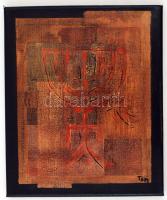 Tóth Sándor: Menóra. Olaj, vászon, jelzett, 30×25 cm