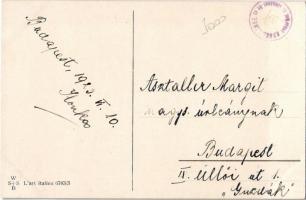 Lady with dog in the garden, W.S.S.B. L'art italien No. 6783/3., s: M. Santino