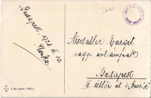 Lady with dog in the garden, W.S.S.B. L'art italien No. 6783/4., s: M. Santino