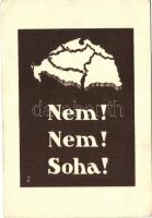 Nem! Nem! Soha! kiadja a Magyar Nemzeti Szövetség / irredenta propaganda postcard (EB)