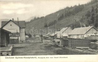 Gyimesközéplok, Lunca de Jos; Középlok alsó része, vasútállomás / railway station