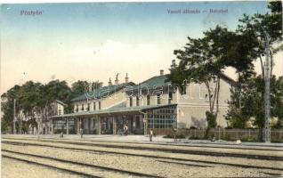 Pöstyén, Piestany; vasútállomás / railway station (EK)