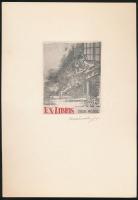 4 db ex libris (Kertes-Kollmann Jenő, Kopasz Márta, Kónya Sándor, Nechánszky József), vegyes technik...