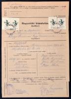 Okmánygyűjtemény, kb 140 okmány az 1800-as évek végétől a 40-es évekig benne bizonyítványok, szerződ...