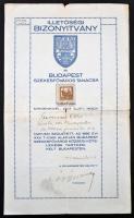 1917 Illetőségi bizonyítvány előérvénytelenített okmánybélyeggel