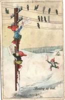 20 db RÉGI motívumlap, vegyes minőség; gyerek, művész, vallás, üdvözlő  / 20 old motive cards, mixed...