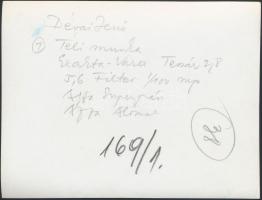 Dévai Jenő: Téli munka, hátoldalon feliratozva, 9x12 cm