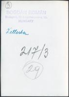 Bogdán Román: Kettesben, pecséttel  jelzett fotó, feliratozva, 9x12 cm