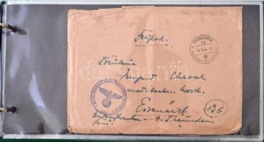 Vegyes militária tétel: tábori levelezőlapok, fényképek, képeslapok, gyűrű berakóba rendezve, összes...