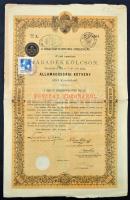 Budapest 1900-1903. "A Magyar Korona Országai 4%-kal Kamatozó Törlesztéses Kölcsön" 100K, ...