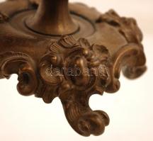 Antik bronz gyertyatartó, m:20 cm